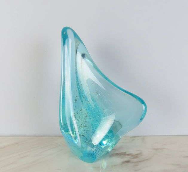 Beautiful Blue Art Glass Sculpture
