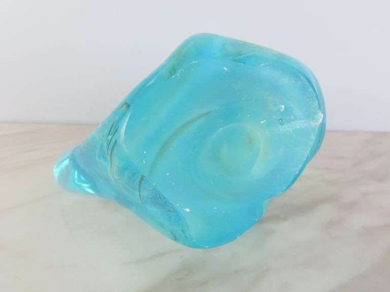 Beautiful Blue Art Glass Sculpture