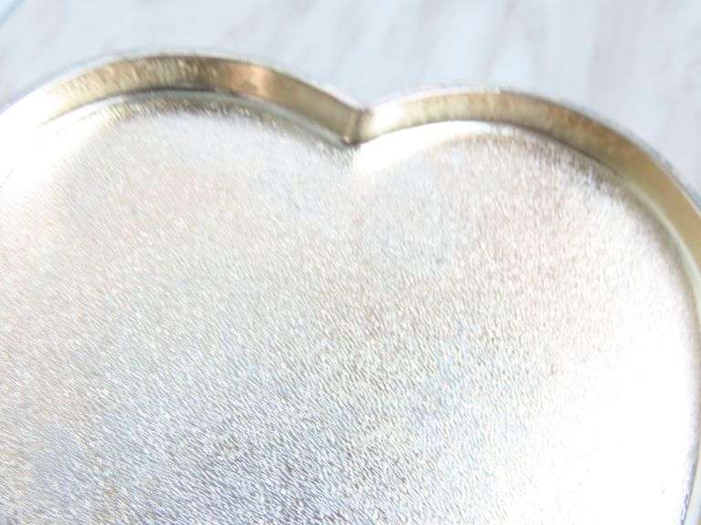Vintage Silvertone Lined Trinket Box