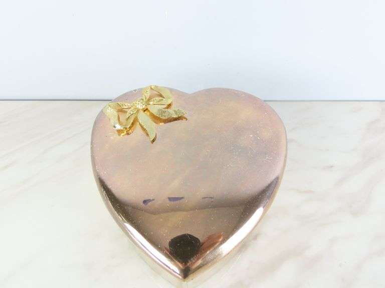 Vintage Silvertone Lined Trinket Box