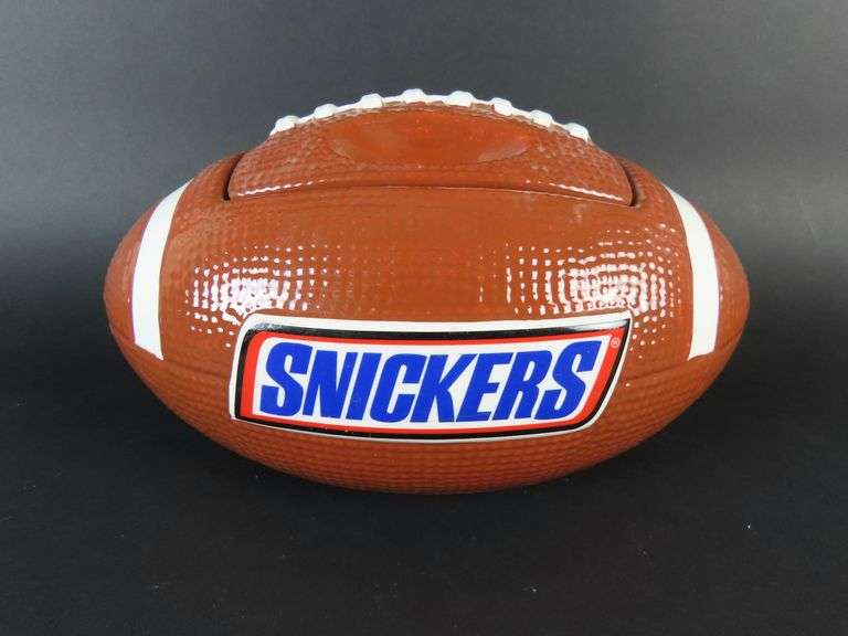 Ceramic Snickers Football Lidded Candy / Cookie Jar