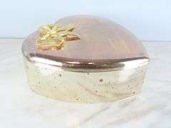 Vintage Silvertone Lined Trinket Box