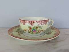 Hand Painted Demitasse Cup & Saucer - Made in Japan