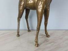 Tall Brass Giraffe Figure