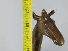 Tall Brass Giraffe Figure