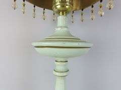 Vintage Candlestick Lamp with Tasseled Shade