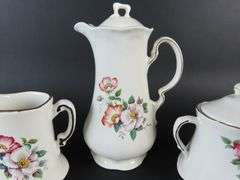 The House of Webster Ceramics Coffee Pot with Lidded Cream & Sugar