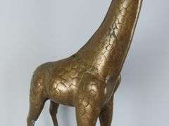 Tall Brass Giraffe Figure