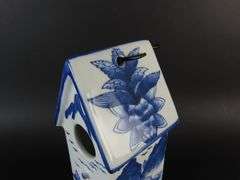 Ceramic Blue & White Porcelain Birdhouse