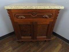 Small Vintage Marble Top Server - See Description