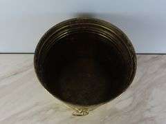 Vintage Brass Planter with Lion's Head Handles - Made in England