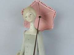 Tall Lladro "Dressmaker with Umbrella" Figure - Made in Spain