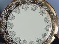 Lot of 2 22K Gold Hand Decorated Plates