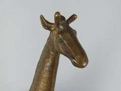 Tall Brass Giraffe Figure