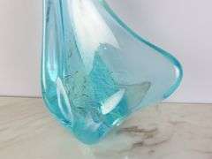 Beautiful Blue Art Glass Sculpture