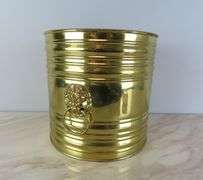 Vintage Brass Planter with Lion's Head Handles - Made in England