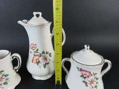 The House of Webster Ceramics Coffee Pot with Lidded Cream & Sugar