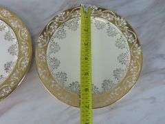 Lot of 2 22K Gold Hand Decorated Plates