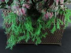 Large Metal Planter with Faux Foliage