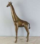 Tall Brass Giraffe Figure