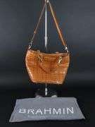 Light Brown Leather Brahmin Handbag with Dust Jacket