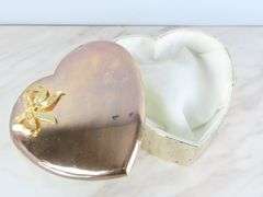 Vintage Silvertone Lined Trinket Box