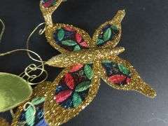 Lot of Vintage Glittery Butterfly Christmas Ornaments