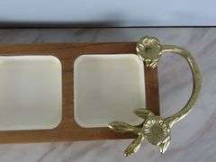 Handcrafted 3 Compartment Condiment Tray - Made in India