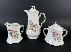 The House of Webster Ceramics Coffee Pot with Lidded Cream & Sugar