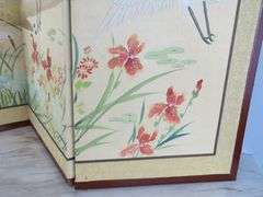 Folding 4 Panel Hand Painted Tabletop Screen