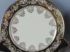 Lot of 2 22K Gold Hand Decorated Plates