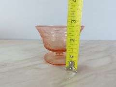 Lot of 6 "Patrician Pink" Depression Glass Pedestal Sherbet Glasses