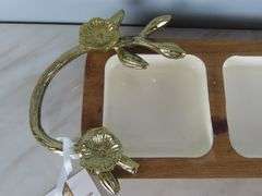 Handcrafted 3 Compartment Condiment Tray - Made in India