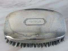 Vintage Monogrammed Sterling Silver Brushes in Case