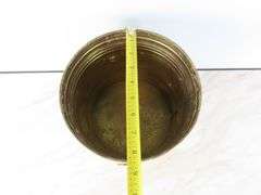 Vintage Brass Planter with Lion's Head Handles - Made in England