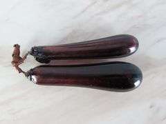 Cluster of Decorative Glass Eggplants