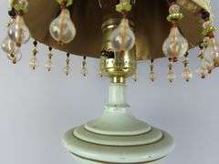 Vintage Candlestick Lamp with Tasseled Shade