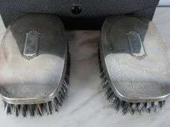 Vintage Monogrammed Sterling Silver Brushes in Case