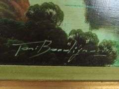 Vintage Framed Original Oil Painting by Toni Bordignon