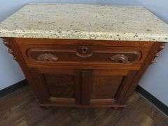 Small Vintage Marble Top Server - See Description