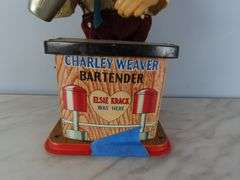 Vintage Rosko Toys "Charley Weaver Bartender Tin Mechanical Figure
