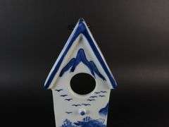 Ceramic Blue & White Porcelain Birdhouse