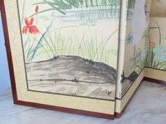 Folding 4 Panel Hand Painted Tabletop Screen