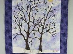 Beautiful Handmade "Snowy Tree" Hanging Art Quilt