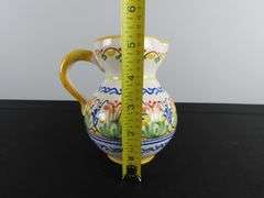 Hand Painted Pottery Milk Pitcher Signed Espana