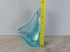 Beautiful Blue Art Glass Sculpture
