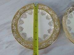 Lot of 2 22K Gold Hand Decorated Plates