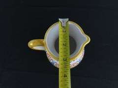 Hand Painted Pottery Milk Pitcher Signed Espana