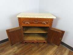 Small Vintage Marble Top Server - See Description