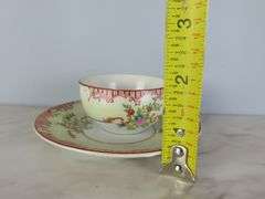 Hand Painted Demitasse Cup & Saucer - Made in Japan